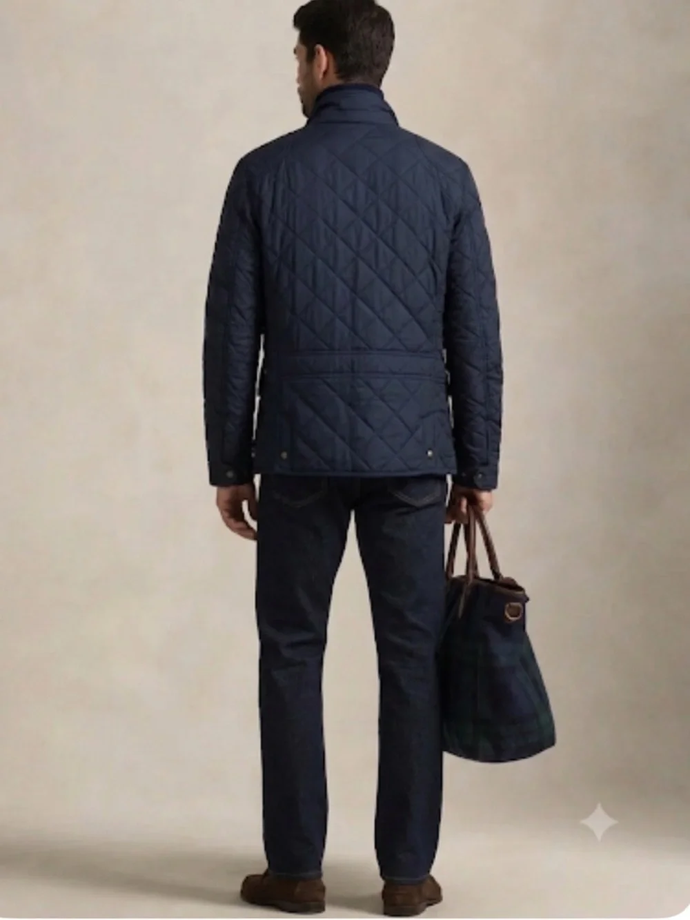 Polo Ralph Lauren Navy Diamond Quilted Jacket - Size S
